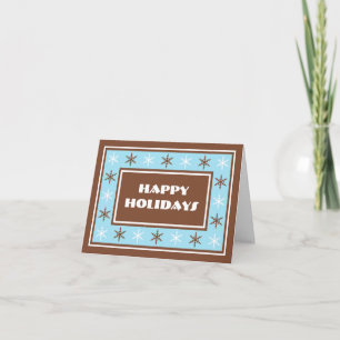 Festividades Castanho e Azul de Chocolate - Cartão de Férias
