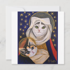 Festividades Cat Madonna e criança, família sagrada, cartão de 