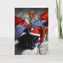 Festividades Catabat Dragado no cartão de saudação de Natal