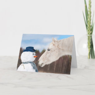 Festividades Cavalo Engraçado e Cartão de Natal do Nose do Neve