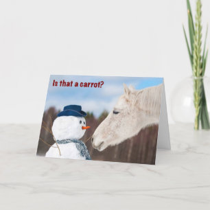 Festividades Cavalo Engraçado e Cartão de Natal do Nose do Neve