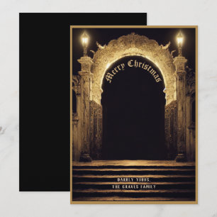 Festividades Cemitério Gótico Cena de Feliz Natal Cartão de Fér