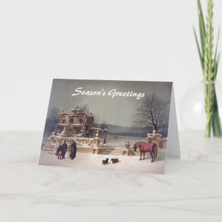 Festividades Cena de Inverno Americano cartão de felicitações