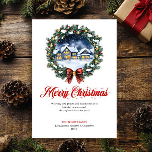 Festividades Cena de Natal Elegante Cartão de Boas Festas Minim