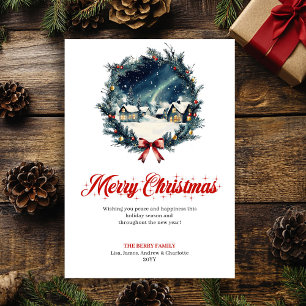 Festividades Cena de Natal Quente em Aquarela Cartão de Boas Fe