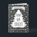 Festividades Chalkboard Niece e Family Feliz Cartão de Natal<br><div class="desc">Feliz cartão de cumprimentos de Natal para sua sobrinha e sua família com padrão rústico de quadro de quadro,  árvore de natal e flocos de neve. Deseje bem à família da sua sobrinha nesta temporada de festas com este cartão de na moda.</div>