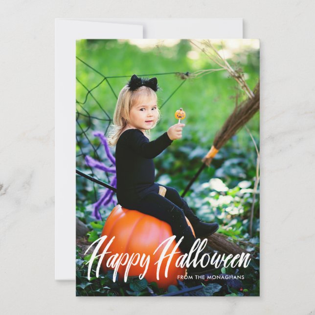 Festividades Cheio de Halloween de Texto Moderno com Cartão com (Frente)