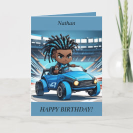 Festividades Chibi Boy teme o cartão de aniversário do carro de