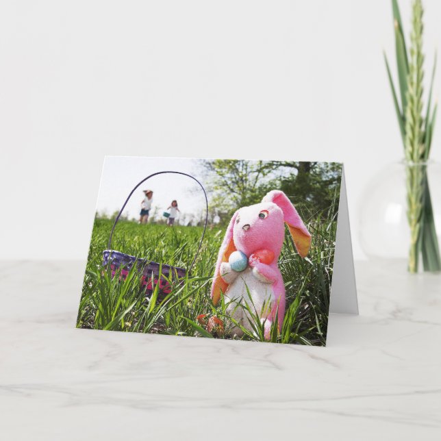 Festividades Coelhinho De Páscoa Capturado Por Cartão De Páscoa (Frente)