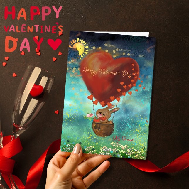 Festividades Coelho enviando cartão de amor (Bunny sending Love Birthday Valentines Day Card)