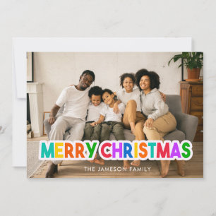 Festividades Colorida Cartão com fotos de Natal Feliz