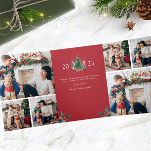 Festividades Com Dobra Tripla Cartão de Férias Trifold de Foto