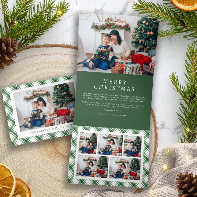 Festividades Com Dobra Tripla Cartão triplo verde de Natal (Green Christmas Tri-fold Card
)