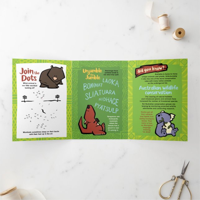 Festividades Com Dobra Tripla Willife Kookaburra - Quebra-cabeça - Cartão de Sau (Dentro)