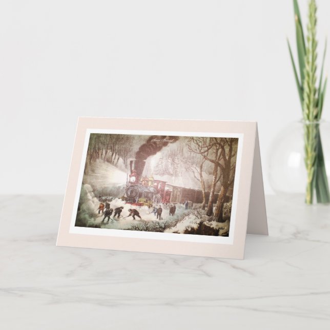 Festividades Comboio de neve pensando no seu cartão (Frente)