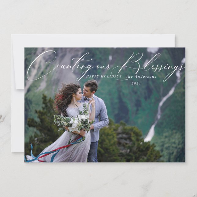 Festividades contando nosso cartão com fotos de feriado (Frente)