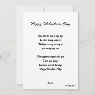 Festividades Coração de Amor: Poema Personalizado - Cartão de A