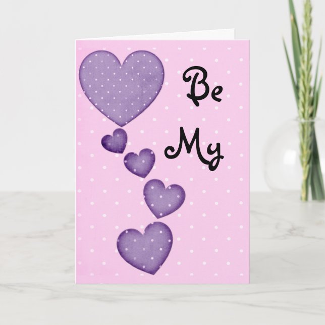 Festividades Corações Púrpuros São Meu Cartão De Namorados (Frente)