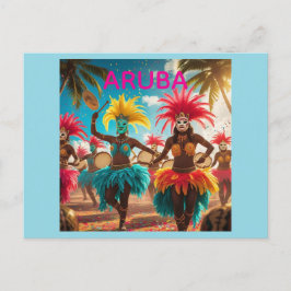 Festividades cores do carnaval de Aruba balançam cartão postal