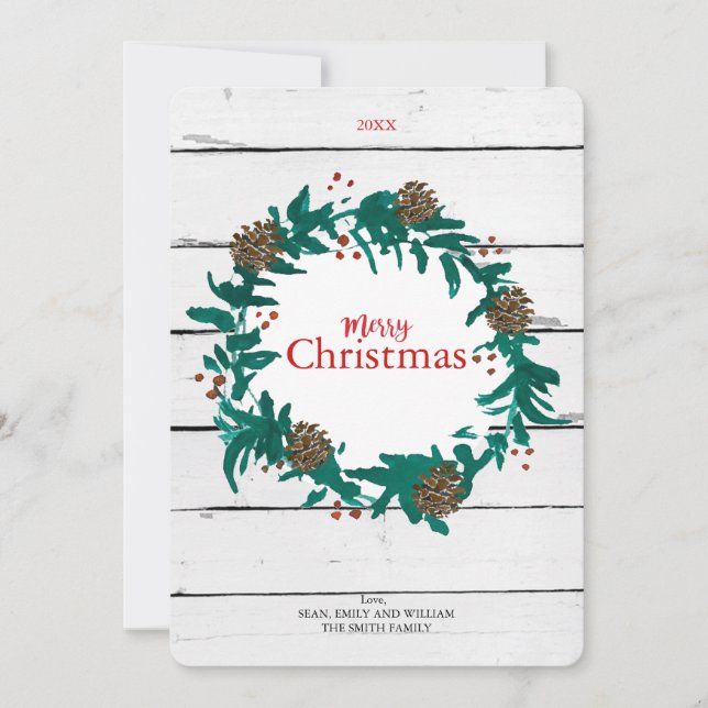 Festividades Corrida de Natal Tradicional com Cartão Pinecones (Frente)