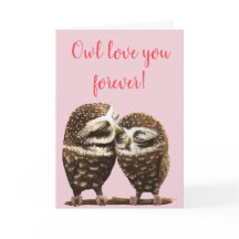 Coruja Te Ama Para Um Cartão De Saudação De Dia de