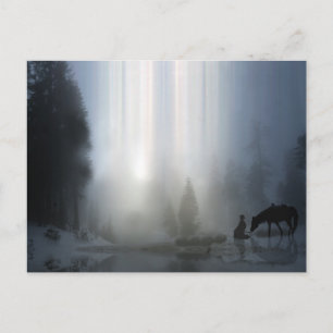 Festividades Cowboy Natal com cartão postal de cavalos