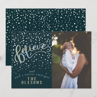 Festividades Creia no Cartão de Férias de Foto em Neve