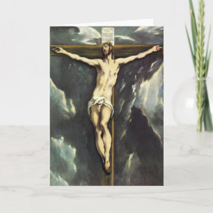 Festividades Cristo El Greco Sobre O Cartão De Saudação Cruzada