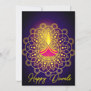 Festividades cumprimento de Diwali cartão diya de feriado