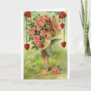 Festividades Cupido Vitoriano E Cartão De Dia de os namorados R