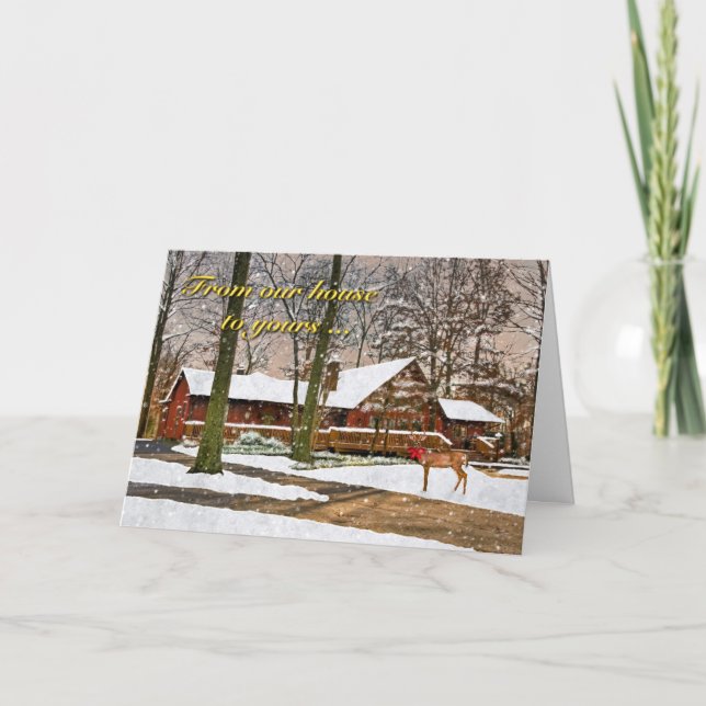 Festividades Da nossa casa ao seu cartão de Natal (Frente)