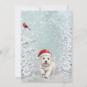 Festividades Dashing na neve Westie de Inverno Cartão de Natal