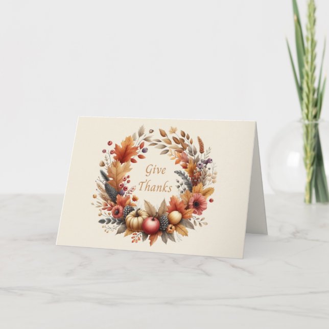 Festividades Dê aos Obrigados um Cartão de Ação de Graças (Frente)