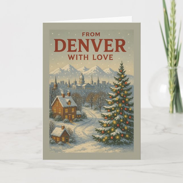 Festividades De Denver Com Cartão De Férias Plano De Amor (Frente)