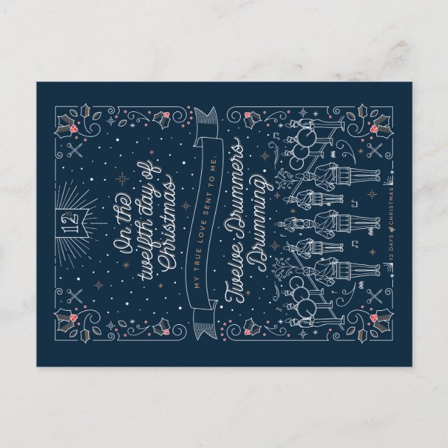 Festividades DÉCIMO SEGUNDO DIA DE NATAL / Cartão Postal de Nat (Frente)