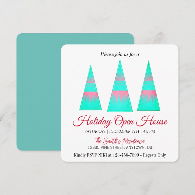 Festividades Decoração para o cartão de férias da árvore de Nat (Frente/Verso)