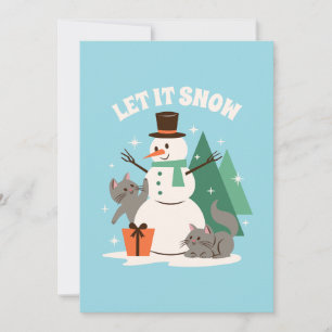 Festividades Deixe Nevar Cartão de Natal Perfeito Purr-fect