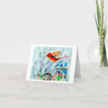 "Deixe nevar", pequeno cartão de feriado com Carde