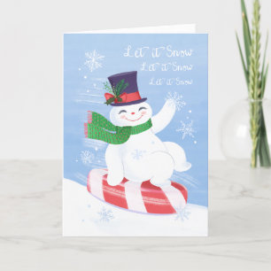 Festividades Deixe-o fumar um Cartão de Férias Snowman.