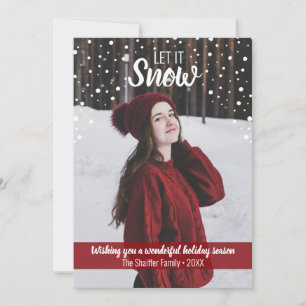 Festividades Deixe-o nevar o Cartão com fotos da família de Nat