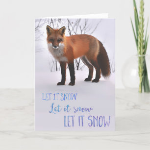 Festividades Deixe-O Neve Com Cartão De Raposa