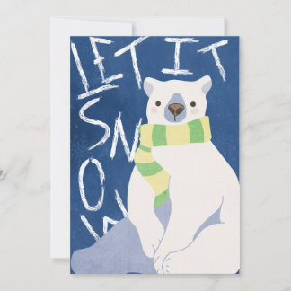 Festividades Deixem-No Neve Um Cartão De Natal De Urso Polar