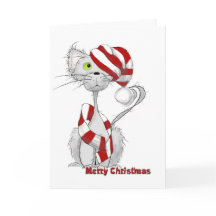 Desalinhado o cartão de Natal do gato