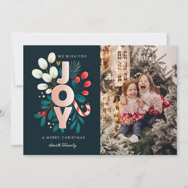 Festividades Desejamos-Lhe Um Feliz Cartão com fotos De Natal (Frente)
