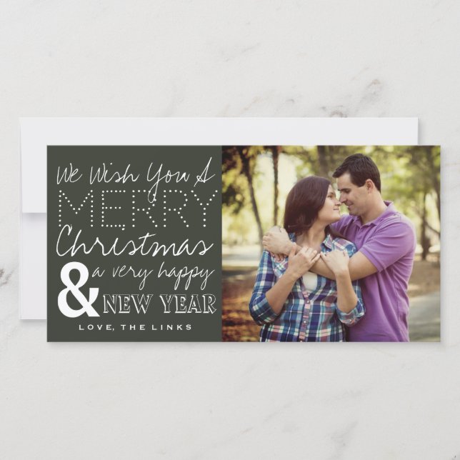 Festividades Desejamos-Lhe Um Feliz Cartão com fotos De Natal (Frente)