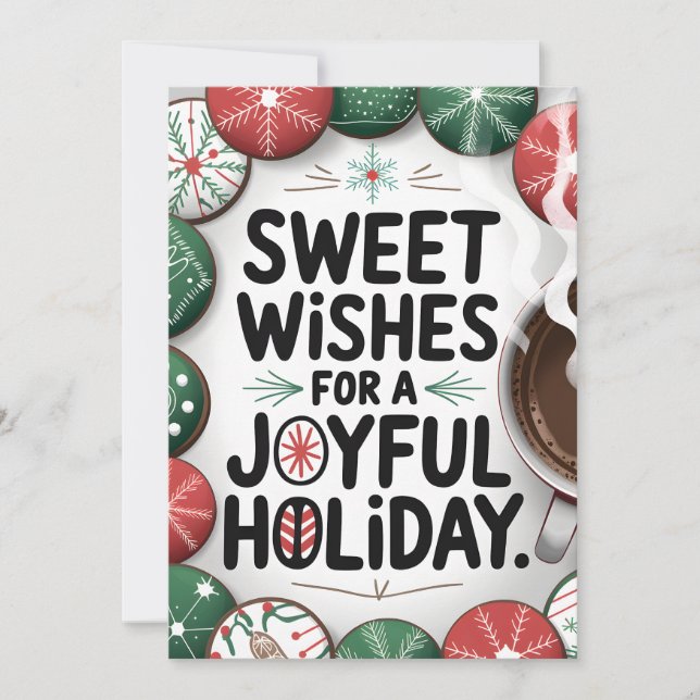 Festividades Desejos Doce - Cartão de Natal (Frente)