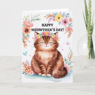 Festividades Dia de as mães De Gato Persa De Cartão Engraçado D