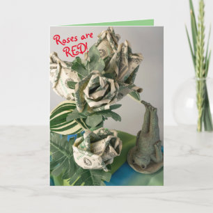 Festividades Dinheiro engraçado Livro Verde rosas cartão de ani