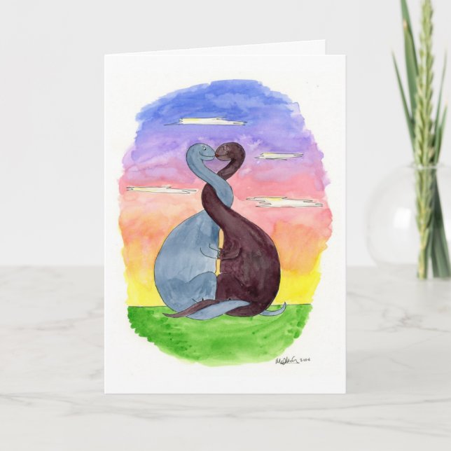 Festividades Dinos in Love: Cartão de Dia de os namorados (Frente)