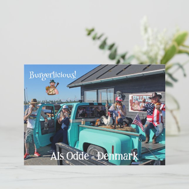 Festividades Diversão HillBilly Grill Dinamarca - Cartão de Sau (Em pé/Frente)